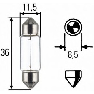 Лампа C5W 24V SV8,5-8 (36мм) (подсветка номера)