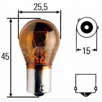 Лампа PY21W 24V BAU15s 5XFS10 (желтая)